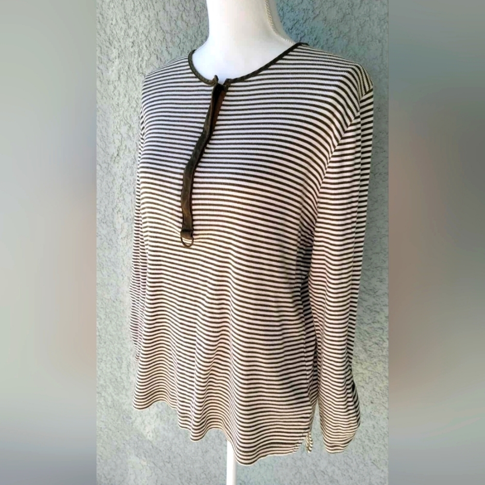 Lauren Ralph Lauren Brown Striped Women's Top